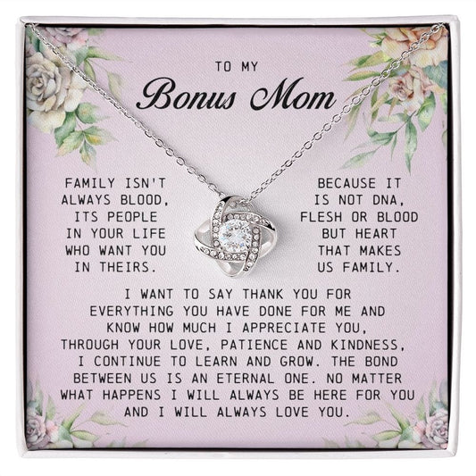 To My Bonus Mom, Love Knot Necklace