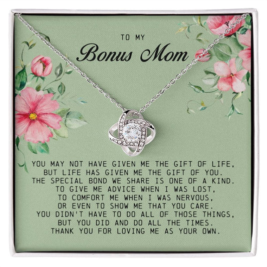 To My Bonus Mom, Love Knot Necklace