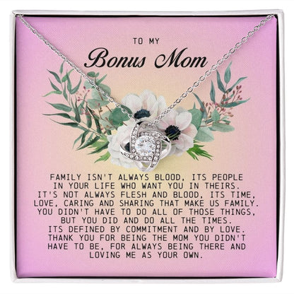 To My Bonus Mom, Love Knot Necklace
