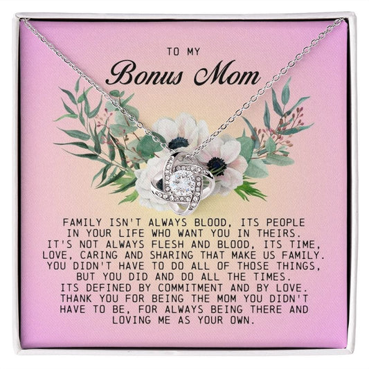 To My Bonus Mom, Love Knot Necklace