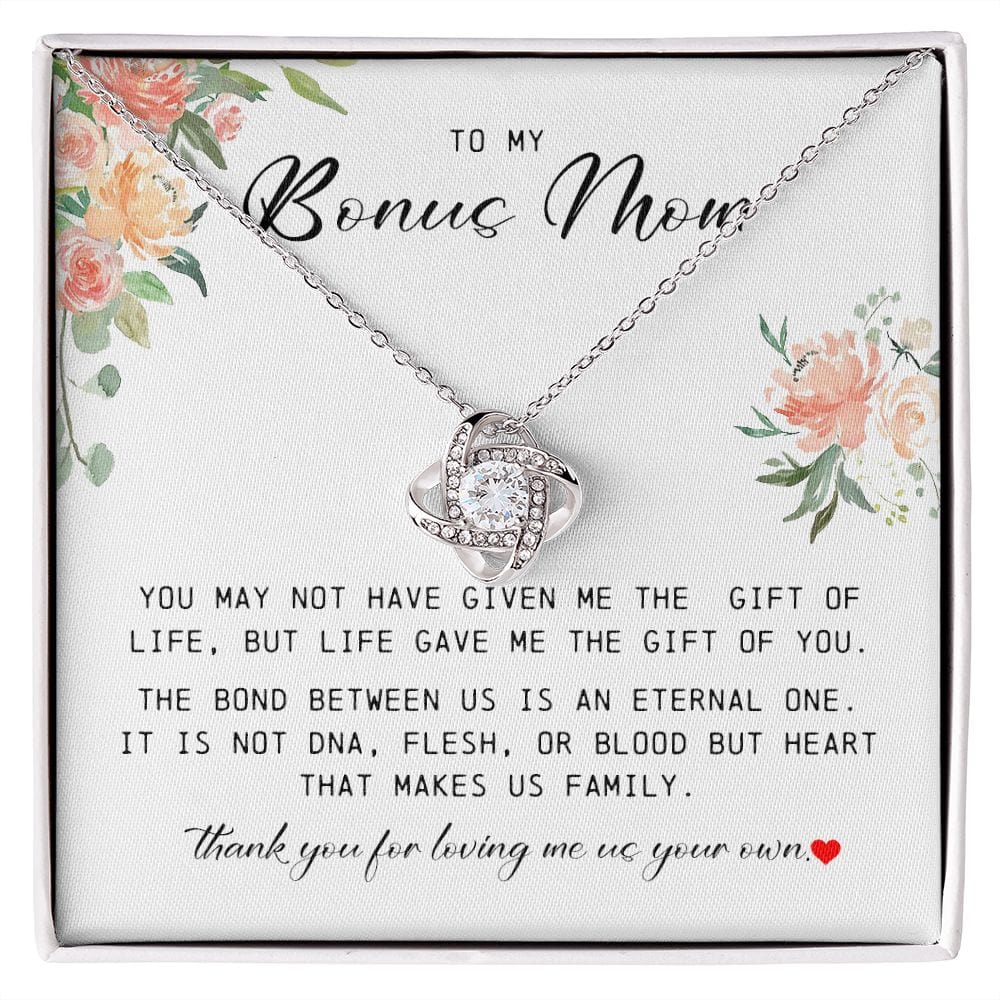 To My Bonus Mom, Love Knot Necklace