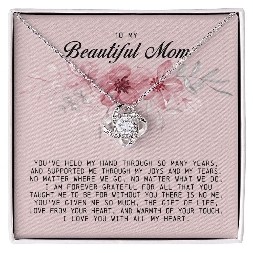 To My Beautiful Mom, Love Knot Necklace