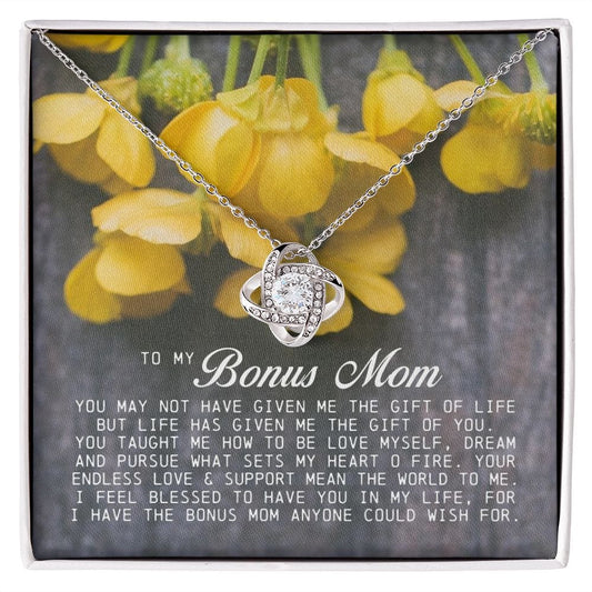 To My Bonus Mom, Love Knot Necklace