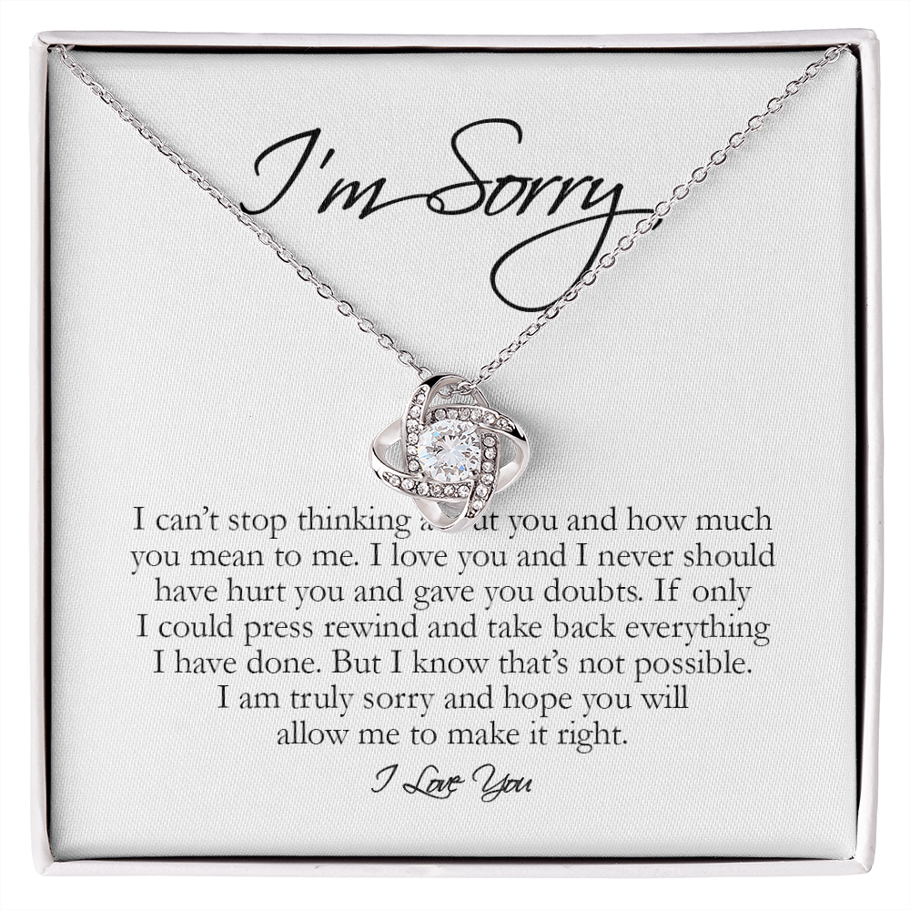 I'm Sorry Gift, Love Knot Necklace