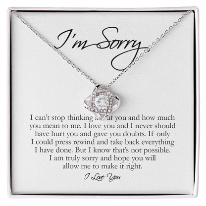 I'm Sorry Gift, Love Knot Necklace