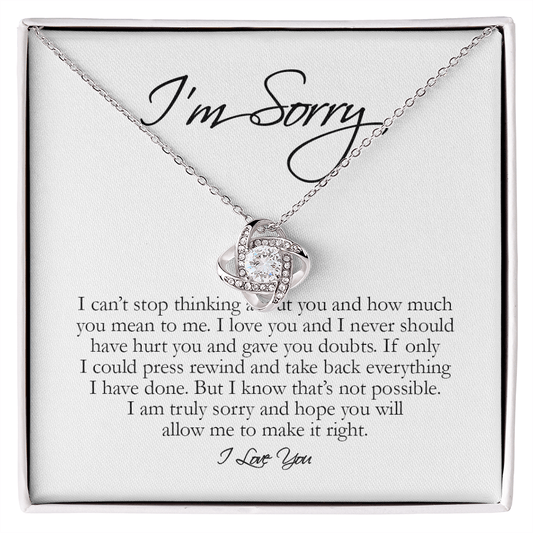 I'm Sorry Gift, Love Knot Necklace