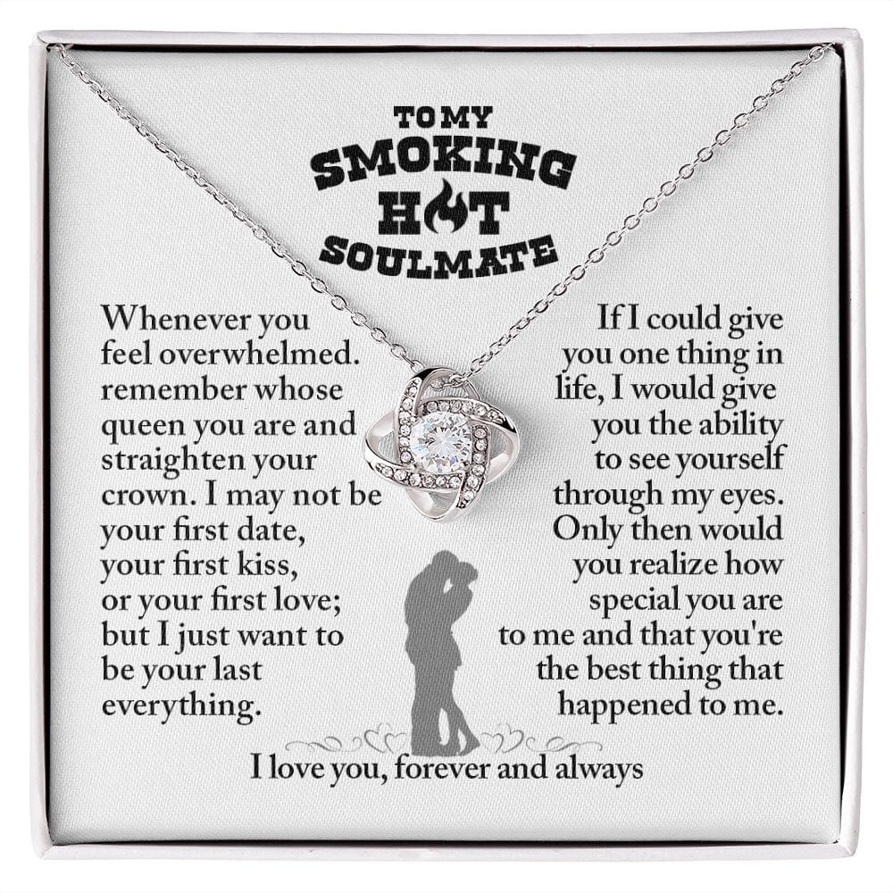 To My Smoking Hot Soulmate, Soulmate Gift, Soulmate Necklace, Gift For Her, Jewelry Message Card, Wife Gift, Girlfriend Gift