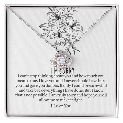 Apology Gift, Love Knot Necklace