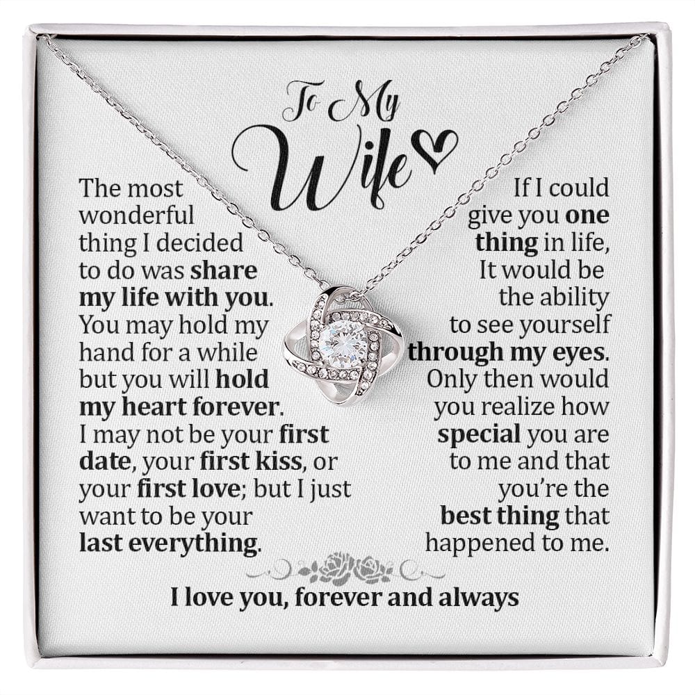 To My Wife Necklace, Anniversary Gift For Wife, Wife Birthday Gift, Gift For Wife, Wife Necklace, Jewelry Message Card For Wife