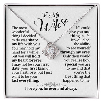 To My Wife Necklace, Anniversary Gift For Wife, Wife Birthday Gift, Gift For Wife, Wife Necklace, Jewelry Message Card For Wife