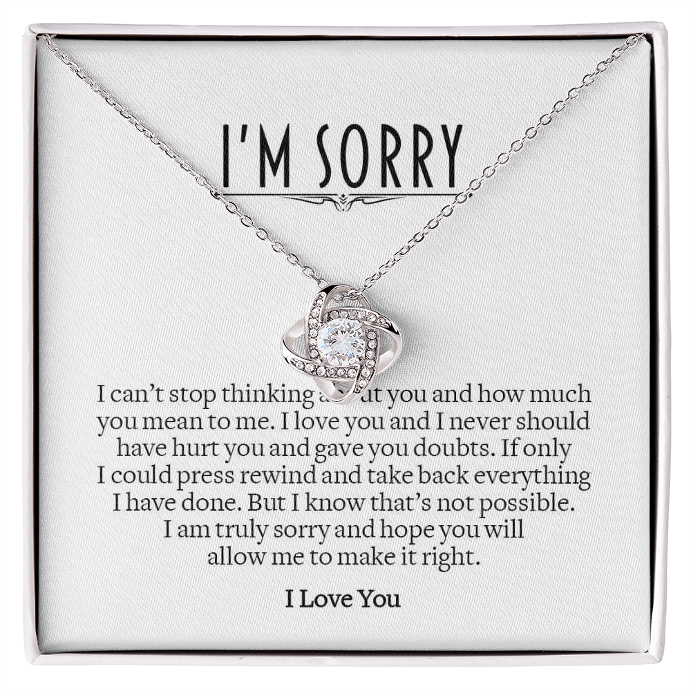 Sorry Gift for Her, Love Knot Necklace