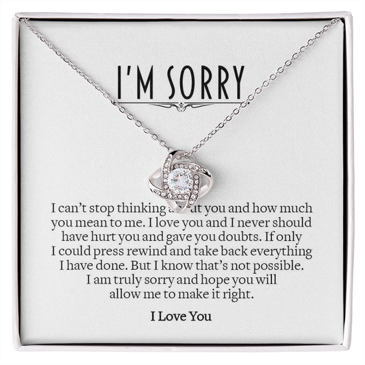 Sorry Gift for Her, Love Knot Necklace