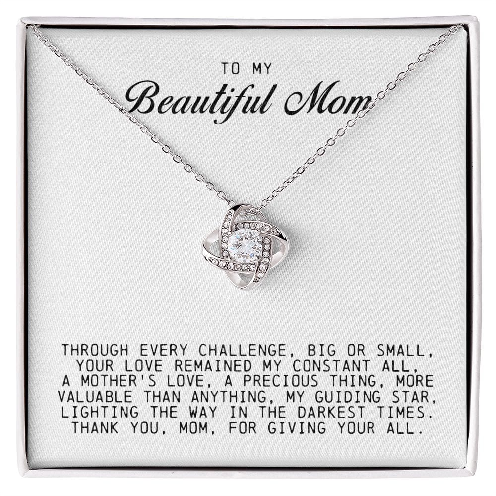 To My Beautiful Mom, Love Knot Necklace