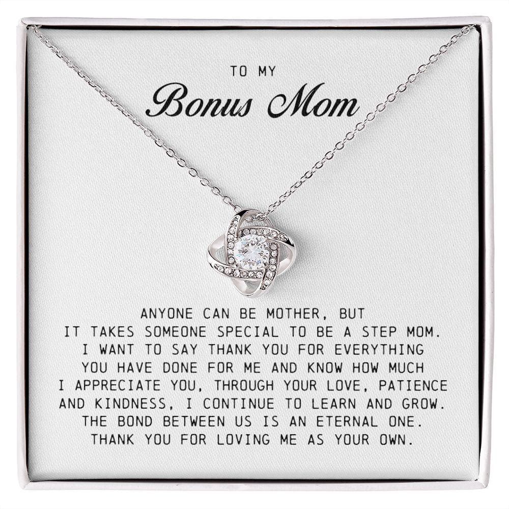 To My Bonus Mom, Love Knot Necklace