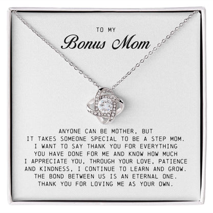 To My Bonus Mom, Love Knot Necklace