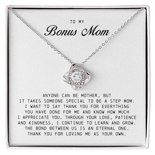 To My Bonus Mom, Love Knot Necklace