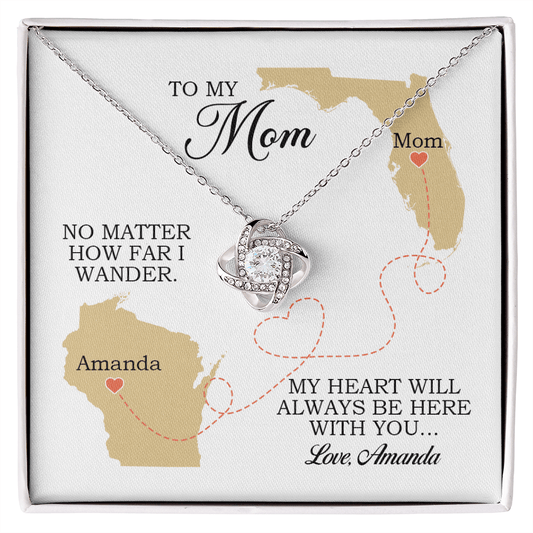 To My Mom Gift, Love Knot Necklace