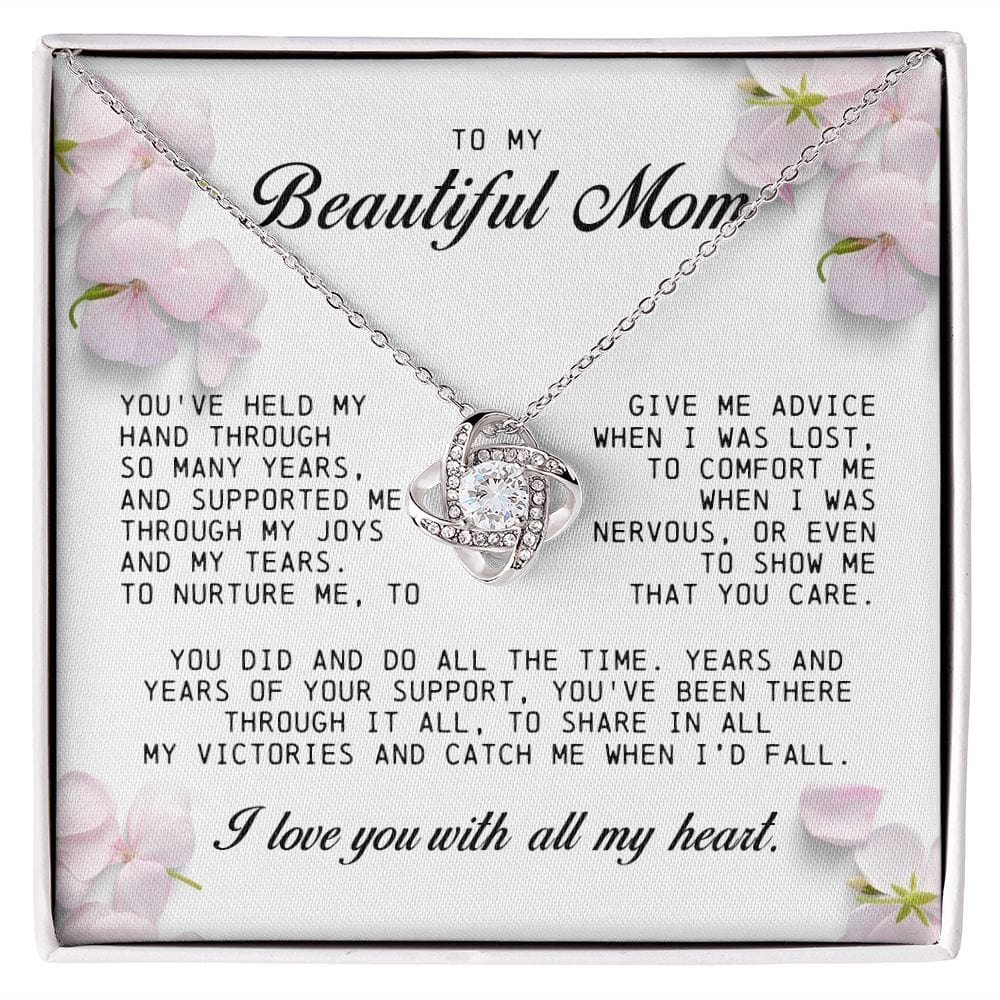 To my Beautiful Mom, Mother's Day Gift, Love Knot Necklace