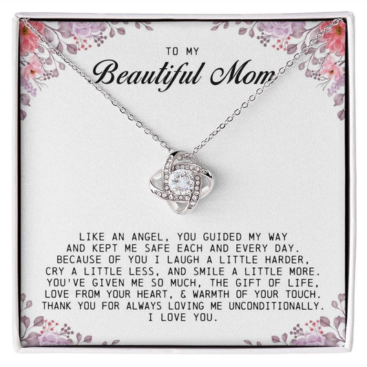 To My Beautiful Mom Love Knot Necklace