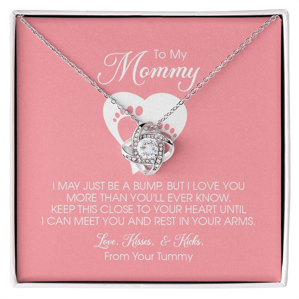 To my Mommy, Mother's Day Gift, Pregnancy Gift for Soon to Be Mom, Baby Shower Gift, Love Knot Necklace