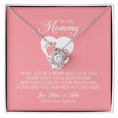 To my Mommy, Mother's Day Gift, Pregnancy Gift for Soon to Be Mom, Baby Shower Gift, Love Knot Necklace