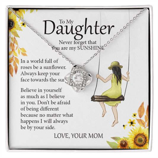 To My Daughter, Love Knot Necklace