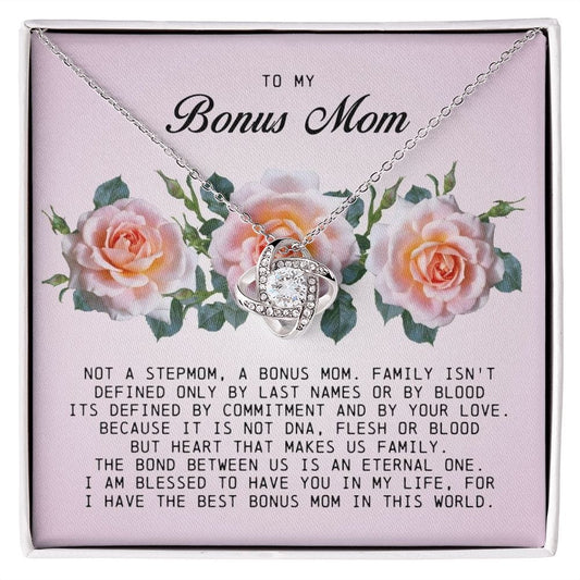 To My Bonus Mom, Love Knot Necklace
