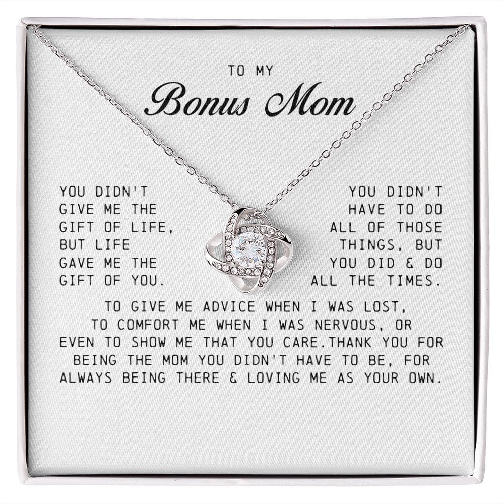 To My Bonus Mom, Love Knot Necklace
