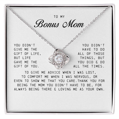 To My Bonus Mom, Love Knot Necklace