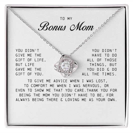 To My Bonus Mom, Love Knot Necklace