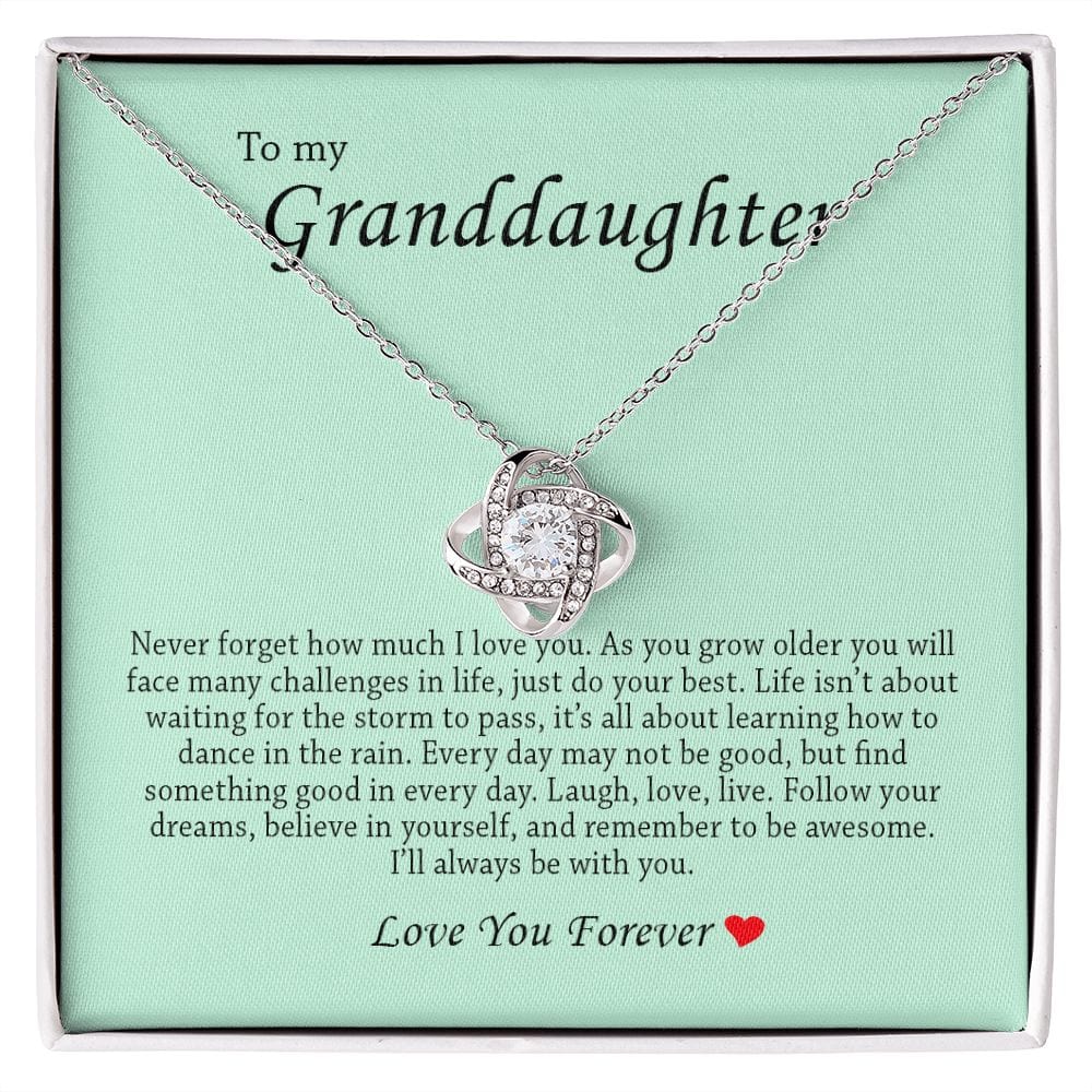 To My Granddaughter, Love Knot Necklace