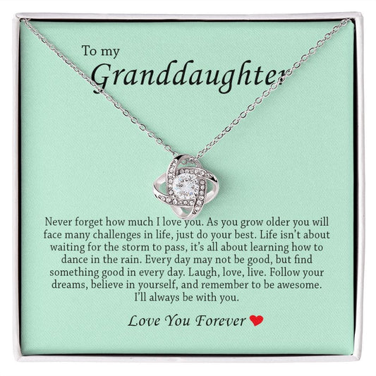 To My Granddaughter, Love Knot Necklace
