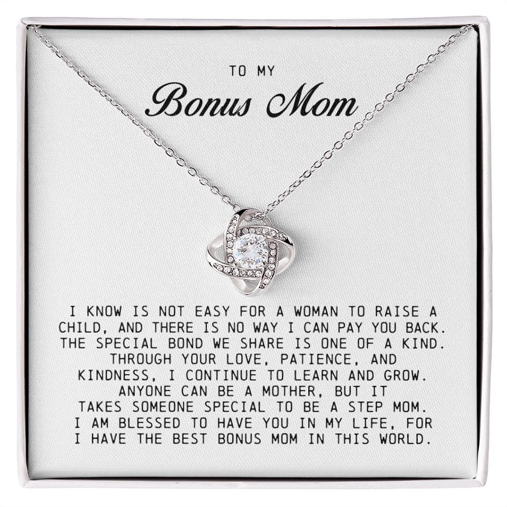 To My Bonus Mom, Love Knot Necklace