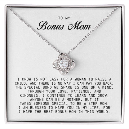 To My Bonus Mom, Love Knot Necklace