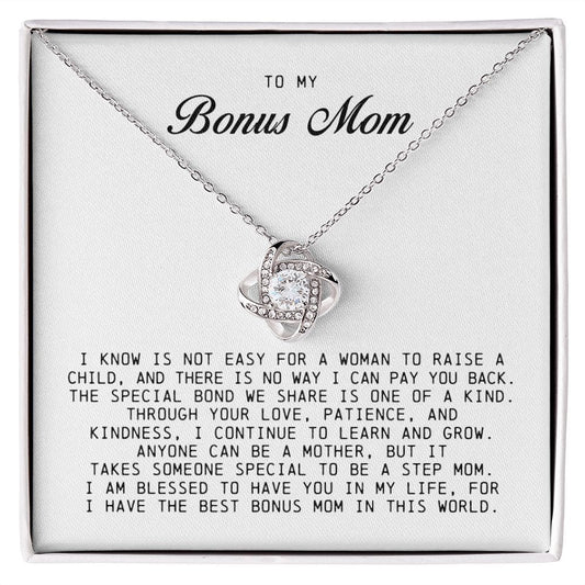 To My Bonus Mom, Love Knot Necklace