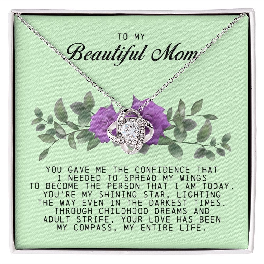 To My Beautiful Mom Love Knot Necklace