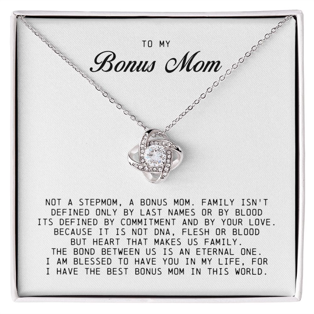To My Bonus Mom, Love Knot Necklace