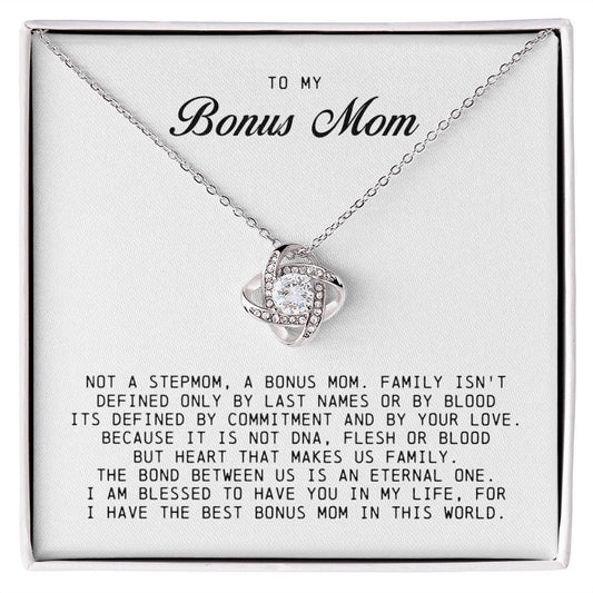To My Bonus Mom, Love Knot Necklace