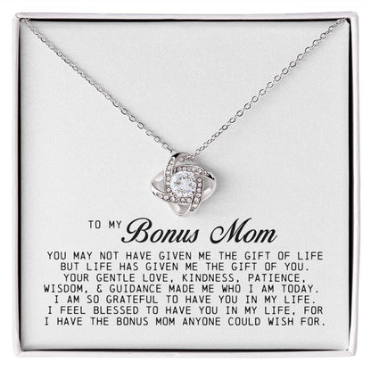 To My Bonus Mom, Love Knot Necklace