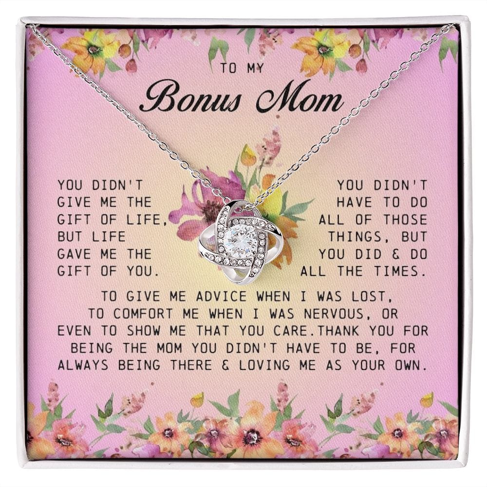To My Bonus Mom, Love Knot Necklace