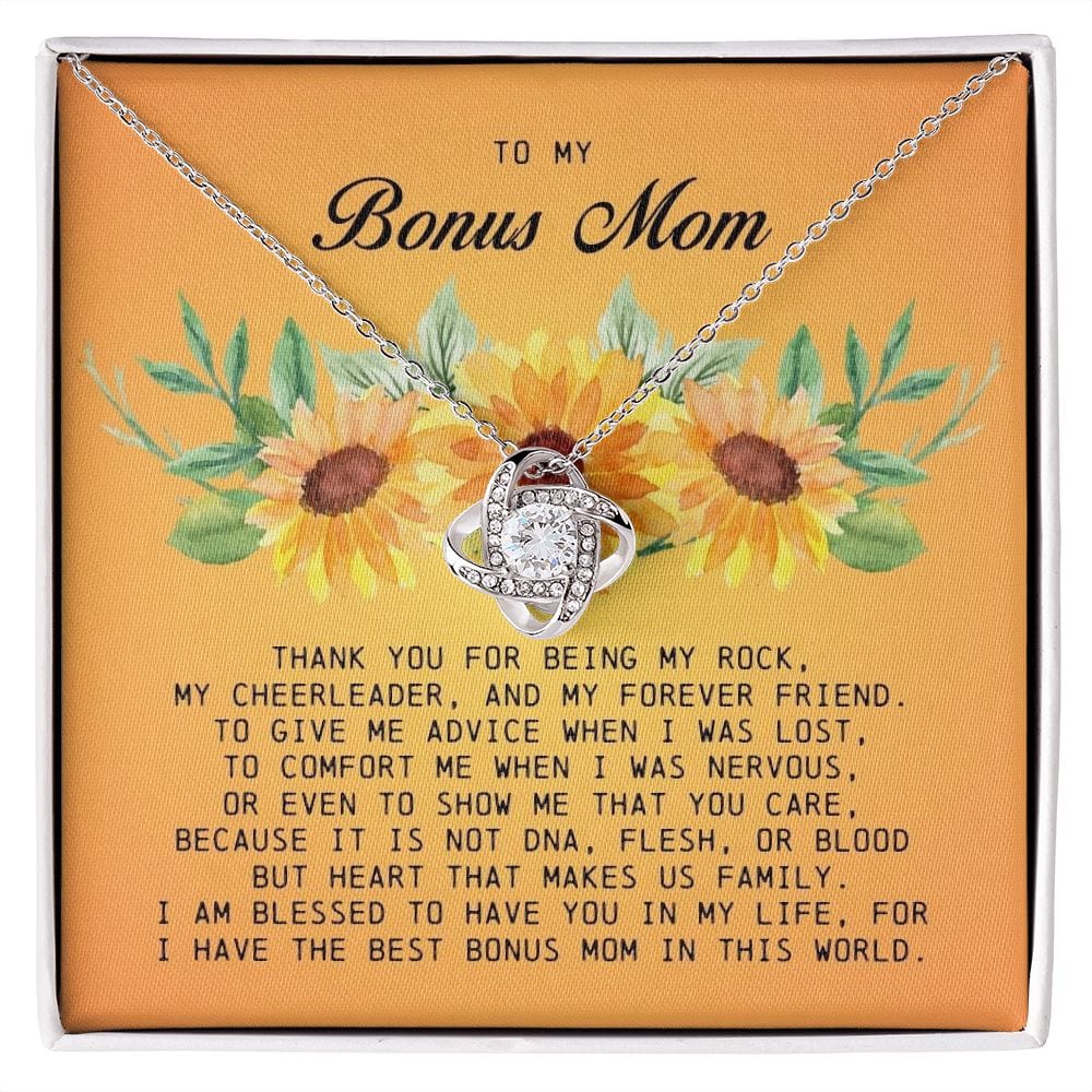 To My Bonus Mom, Love Knot Necklace