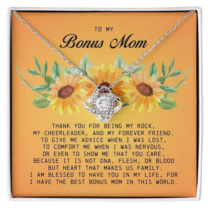 To My Bonus Mom, Love Knot Necklace