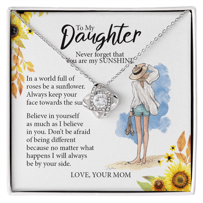 To My Daughter, Love Knot Necklace
