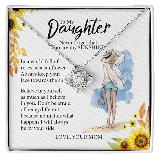 To My Daughter, Love Knot Necklace
