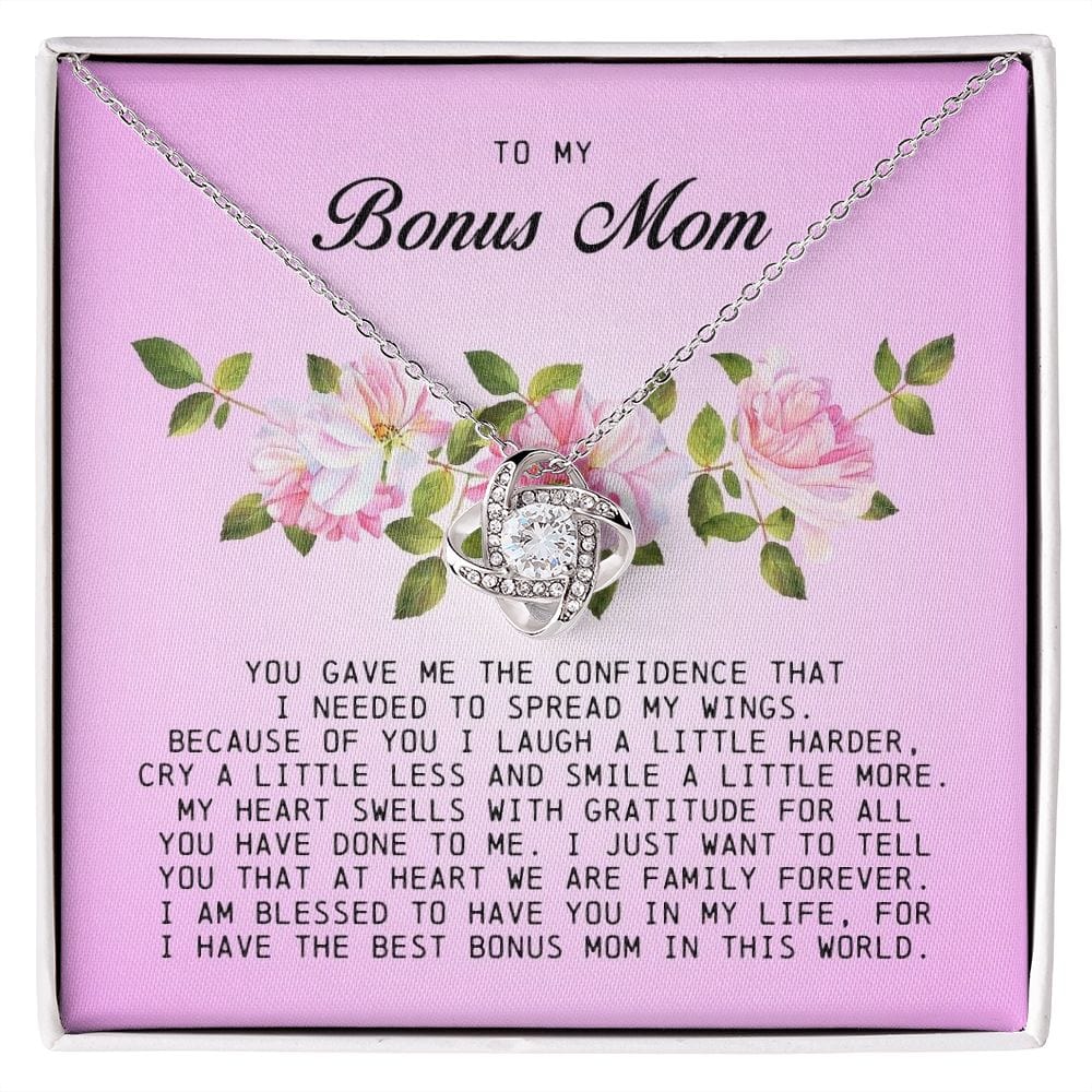 To My Bonus Mom, Love Knot Necklace