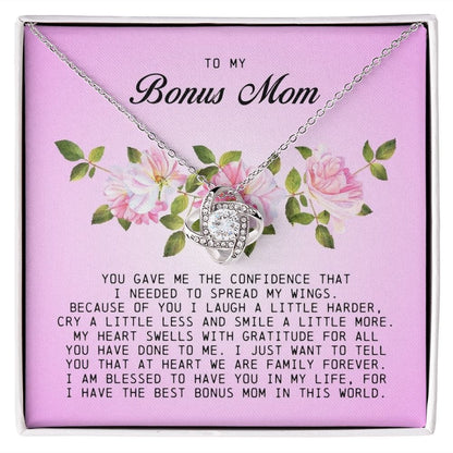 To My Bonus Mom, Love Knot Necklace