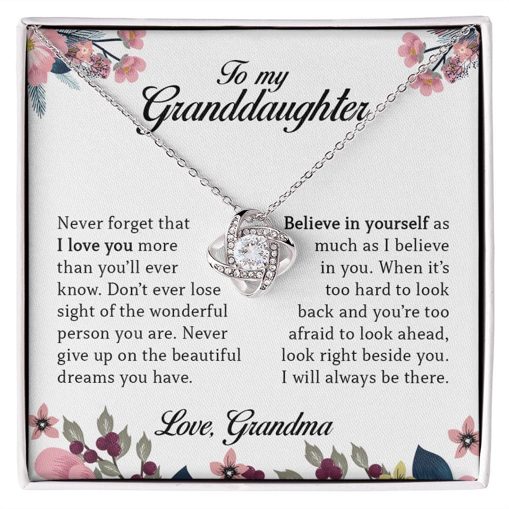 To My Granddaughter, Love Knot Necklace
