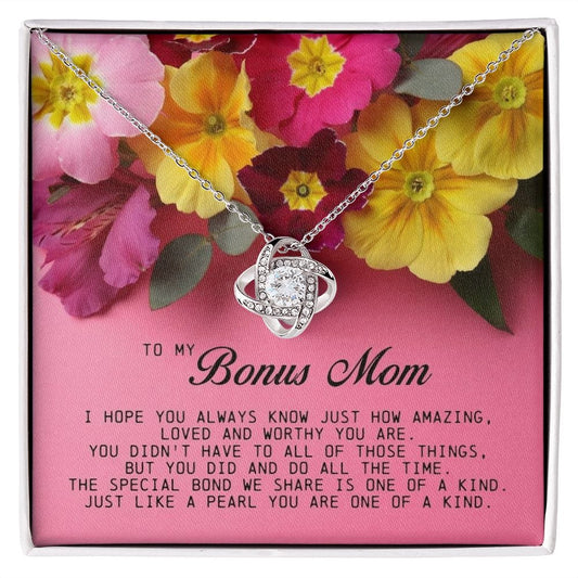 To My Bonus Mom, Love Knot Necklace