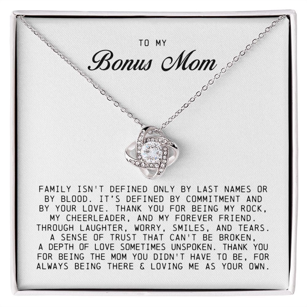 To My Bonus Mom, Love Knot Necklace