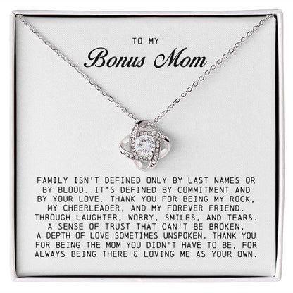 To My Bonus Mom, Love Knot Necklace